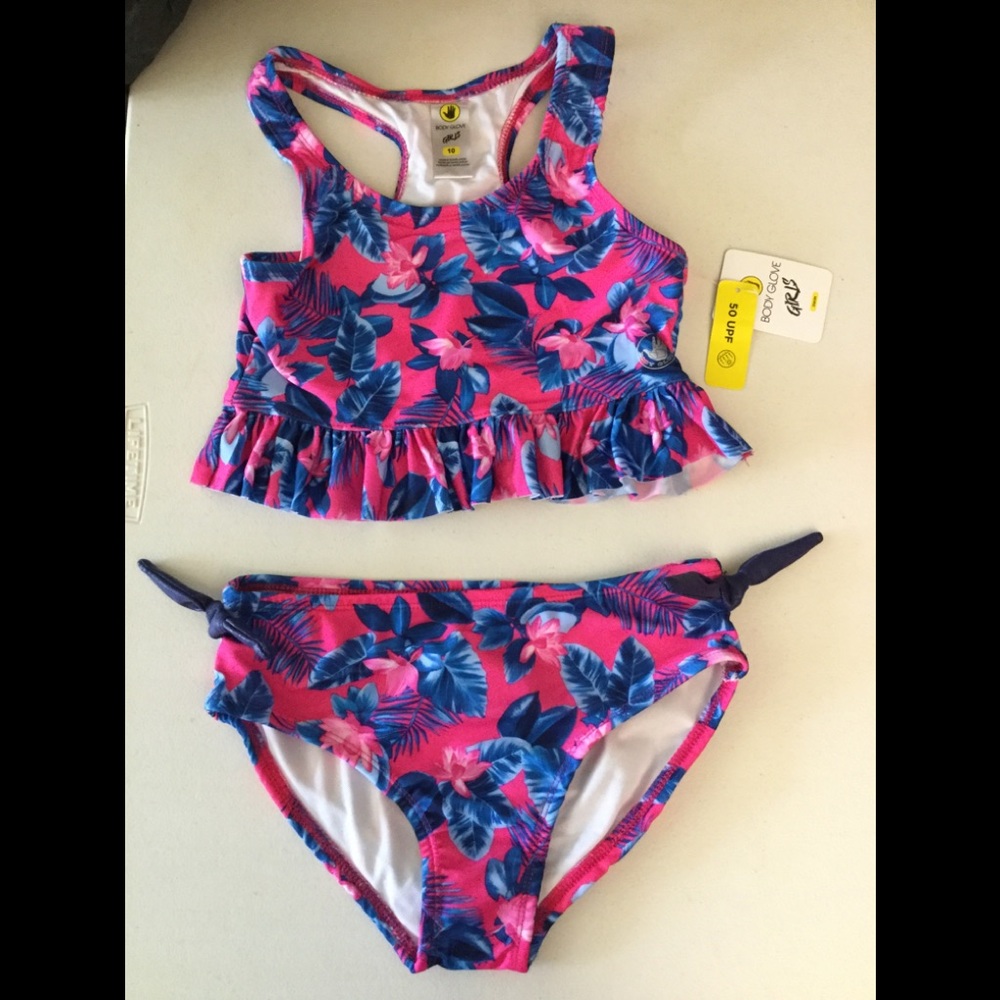 NWT Body Glove sz 10 racer bk ruffle UPF 50.